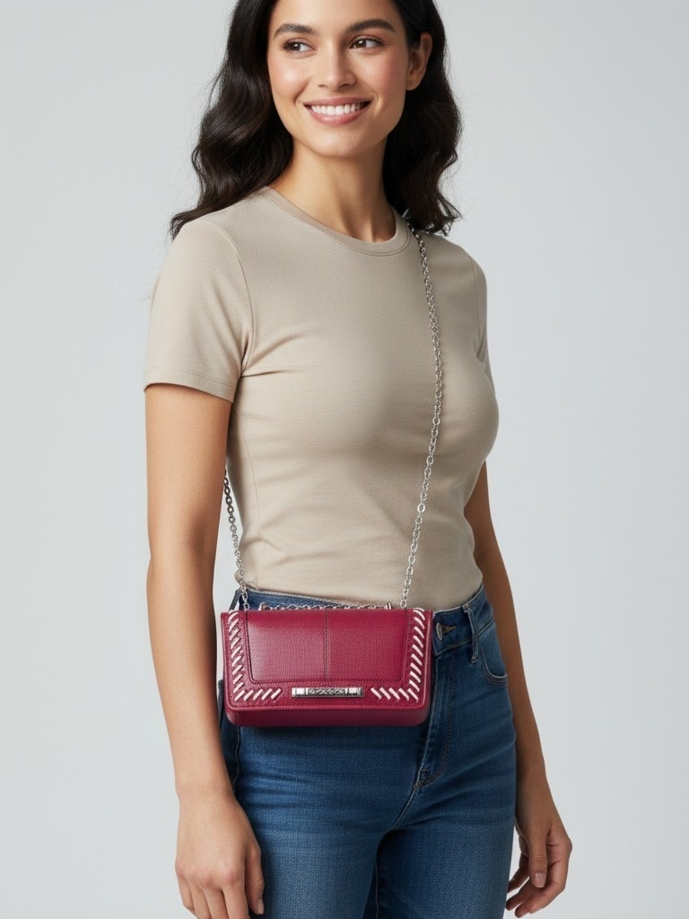 Brighton Bellaire Rockmore Wallet / Crossbody Clutch in Lipstick Red